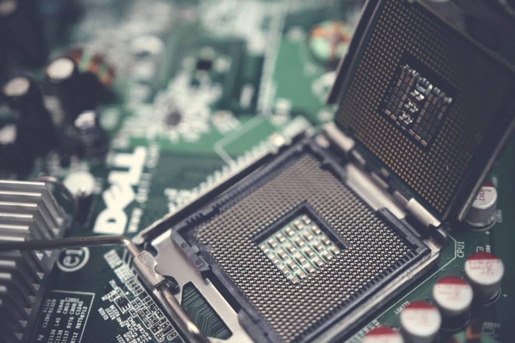 Mounted Microchip on the Central Processing Unit